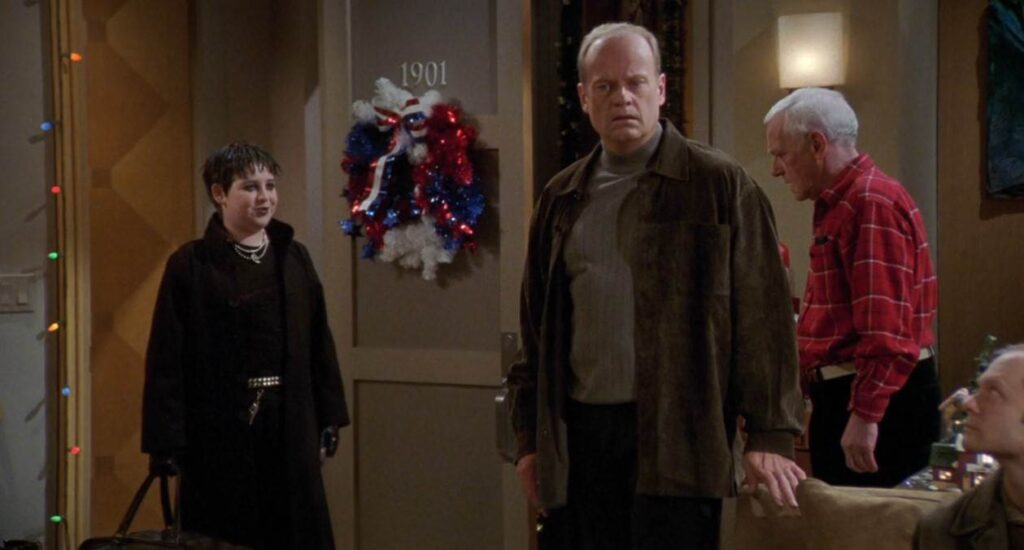 Trevor Einhorn, Kelsey Grammer & John Mahoney in Frasier