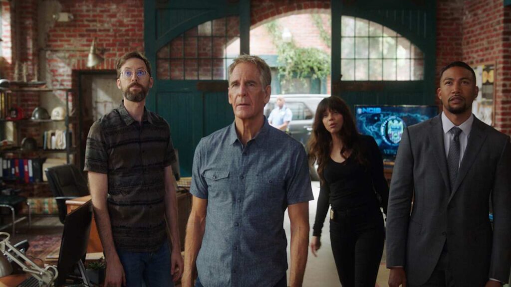 (L to R) Rob Kerkovich, Scott Bakula, Necar Zadegan, Charles Michael Davis in NCIS: New Orleans