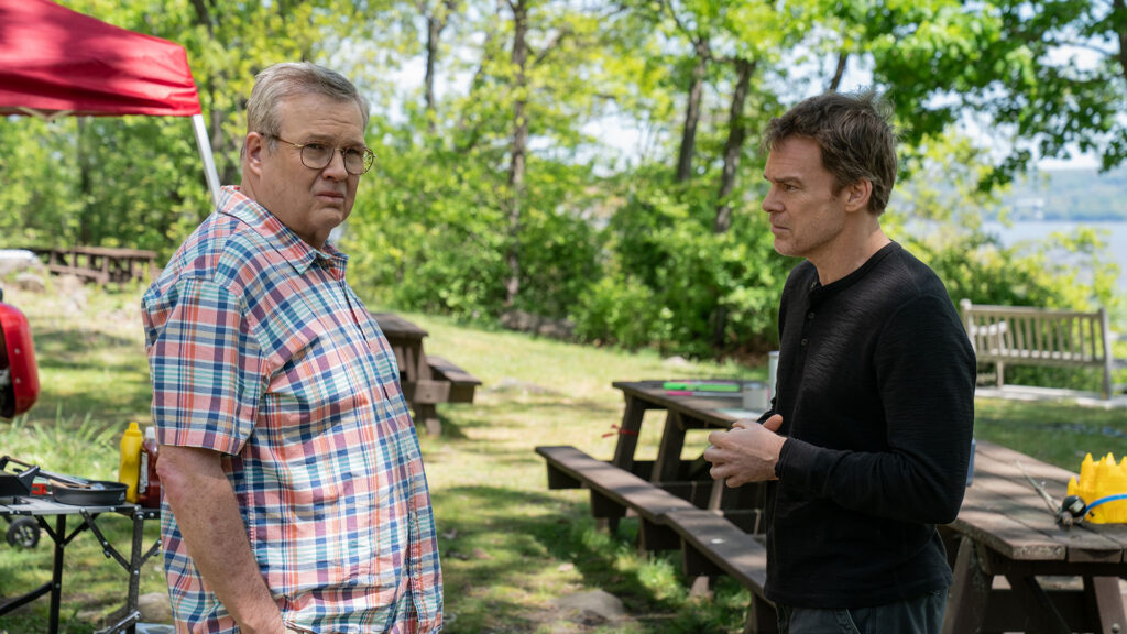 Eric Stonestreet as Al Walker/Rapunzel and Michael C. Hall in Dexter®: Resurrection Season 2