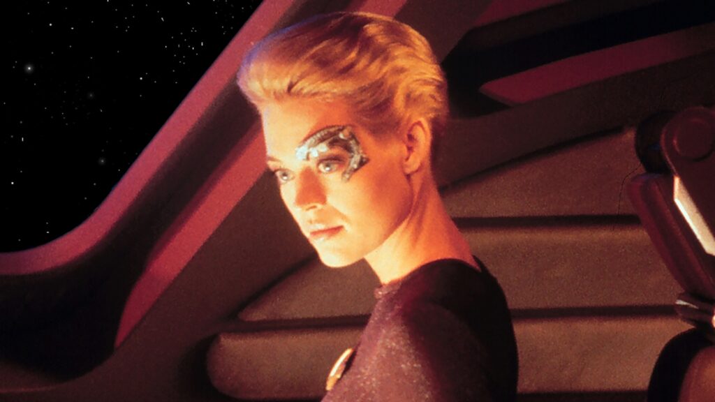 Jeri Ryan as Seven of Nine in Star Trek: Voyager on CBS and Paramount+