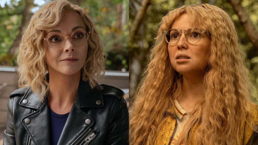 Christina Ricci and Samantha Hanratty as Misty in Yellowjackets on Paramount+