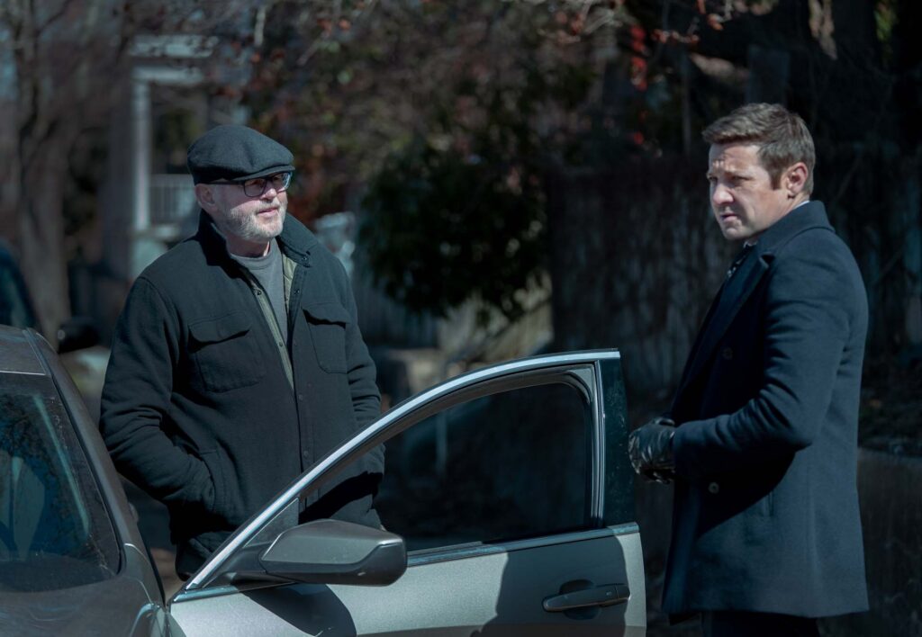 L-R: David Morse as Russell Hardy and Jeremy Renner as Mike McLusky in Mayor of Kingstown season 5, streaming on Paramount+, 2027. Credit: Jeremy Parsons/Paramount+
