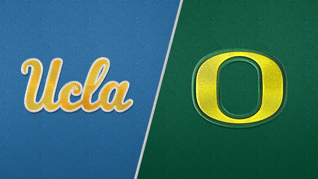 UCLA vs. Oregon logos - Big Ten college football