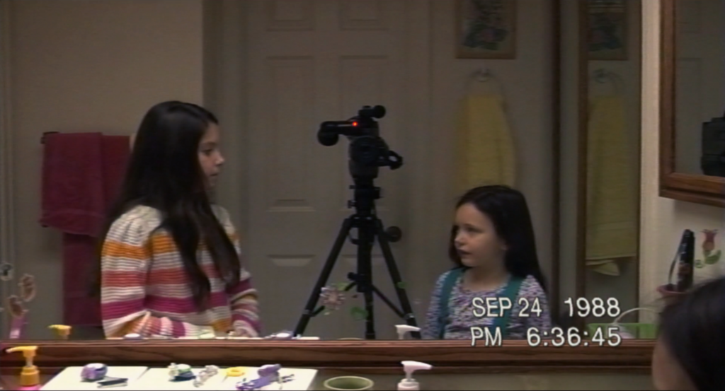 Chloe Csengery and Jessica Tyler Brown as Katie and Kristi in Paranormal Activity 3