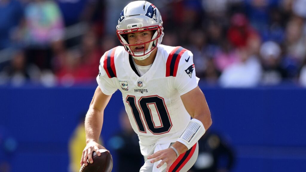 New England Patriots quarterback Drake Maye